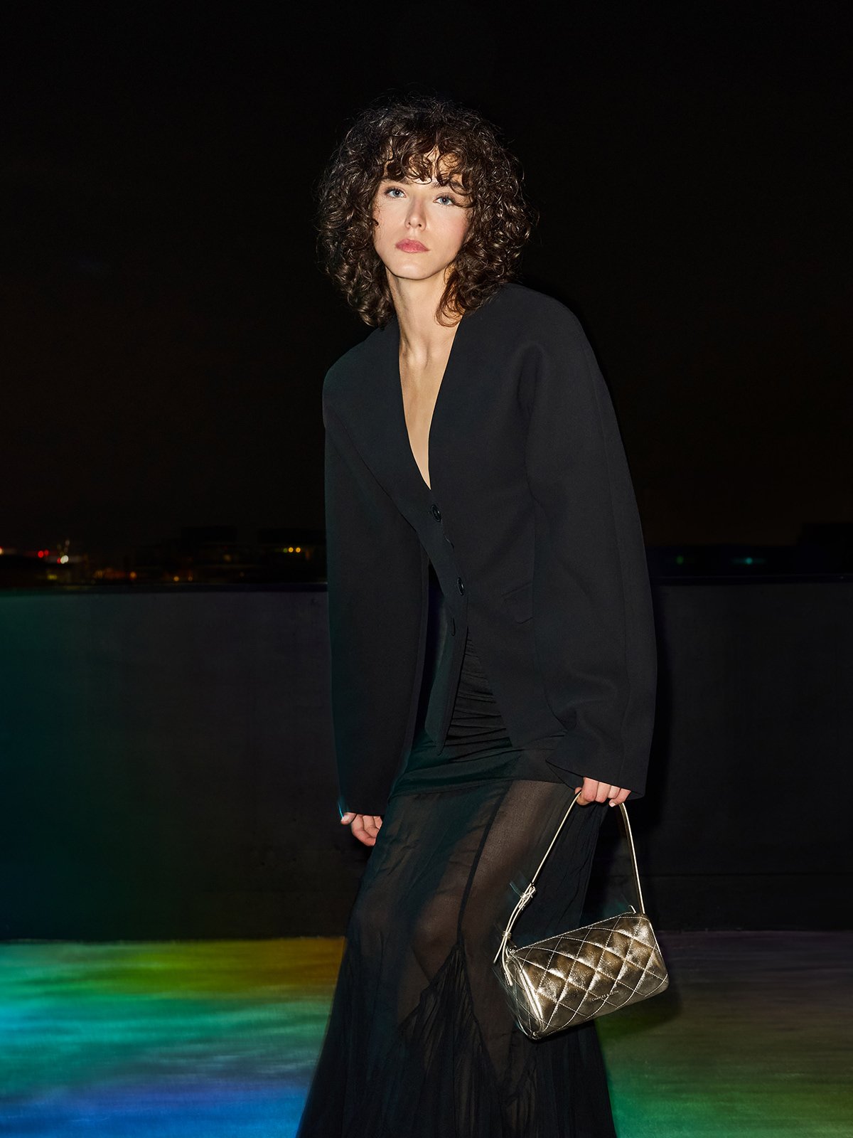 Champagne Janie Metallic Quilted Shoulder Bag - 澳洲体彩幸运五CHARLES & KEITH®官方网站开奖记录查询历史结果